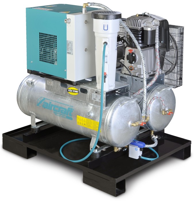 Стационарный поршневый компрессор Airprofi Duo 703/2x75/13 KK, вид сзади Стационарный поршневый компрессор Airprofi Duo 703/2x75/13 KK, вид сзади
